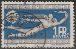 Schweiz: 1932, Mi. Nr. 255, Abrüstungskonferenz, Genf, 1 Fr. Der Friede (symbolisch).   Gestpl./used - Used Stamps