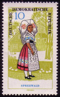 1076 Volkstrachten Spreewald 10 Pf Frau, ** Postfrisch - Ongebruikt