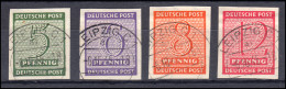 116-119Y Ziffern 1945 Mit WZ Y - Stufen Steigend, 4 Werte, Satz Gestempelt - Oblitérés