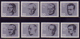 431-438 Einzelmarken Aus Block 3 Widerstand 20. Juli 1944, 8 Werte, Satz ** - Neufs