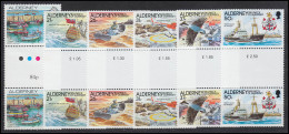 48-53 Guernsey-Alderney Jahrgang 1991 - Zwischenstegpaare, Postfrisch ** / MNH - Alderney