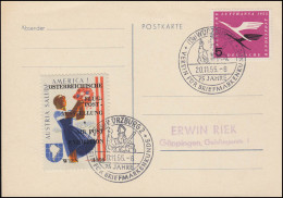 205 Lufthansa Mit Vignette Flugpost-Ausstellung SSt WÜRZBUNG Verein 20.11.55 - Briefmarkenausstellungen