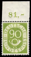 138 Posthorn 90 Pf Oberrandstück Ungefaltet, ** Postfrisch, BPP-Befund - Unused Stamps