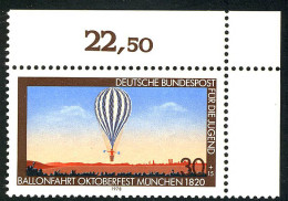 964 Jugend Luftfahrt 30+15 Pf ** Ecke O.r. - Unused Stamps