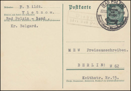 Landpost Vietzow über BAD POLZIN SSt Mineralbad 23.11.35, Postkarte Nach Berlin - Lettres & Documents