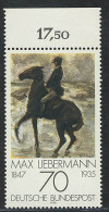 987 Impressionismus 70 Pf Liebermann ** Oberrand - Unused Stamps