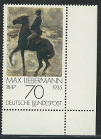 987 Impressionismus 70 Pf Liebermann ** Ecke U.r. - Unused Stamps