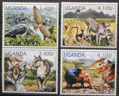 Uganda 2012 Gefährdete Tiere Mi 2900/03** Getrennt Aus Kleinbogen - Ouganda (1962-...)