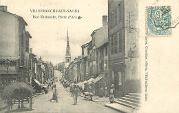 69 - Villefranche Sur Saone - Rue Nationale, Porte D'Anse - Animée - Précurseur - Oblitération Ronde De 1907 - CPA - Voi - Villefranche-sur-Saone