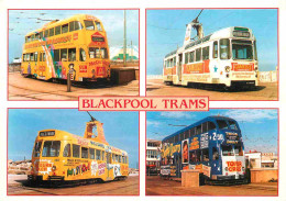 Trains - Tramways - Blackpool - Trams - Multivues - Angleterre - England - CPM - Carte Neuve - Voir Scans Recto-Verso - Strassenbahnen