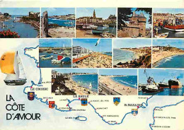 44 - Loire Atlantique - La Cote D'Amour - Multivues - Bateaux - Carte Géographique - CPM - Voir Scans Recto-Verso - Autres & Non Classés