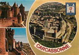 11 - Carcassonne - La Cité Médiévale - Multivues - Blasons - Flamme Postale De Carcassonne - CPM - Voir Scans Recto-Vers - Carcassonne