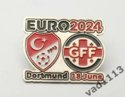 Metal Pin Badge Football Germany EURO 2024 Turkey - Georgia - Fussball