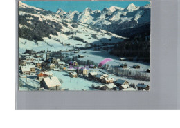 CPSM - LE GRAND BORNAND 74 - Vue Générale De La Ville Et Chaînes Des Alpes 1982 - Le Grand Bornand