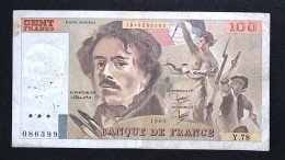Billet, France, Cent, 100 Francs, Delacroix, 1984, 2 Scans, Frais Fr 1.75 E - 100 F 1978-1995 ''Delacroix''