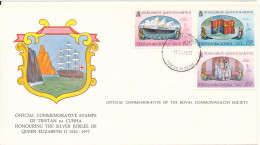 Tristan Da Cunha FDC 7-2-1977 Honouring The Silver Jubilee Of Queen Elizabeth Ll 1952 - 1977 With Cachet - Royalties, Royals