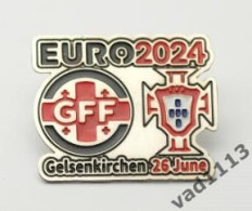 Metal Pin Badge Football Germany EURO 2024 Georgia - Portugal - Fussball