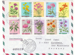 Saint Marin - Lettre De 1971 - Oblit Républica Di S. Marino - Exp Vers Kirchheim - Fleurs - - Lettres & Documents