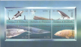ANTIGUA & BARBUDA 3849-3854,unused - Whales