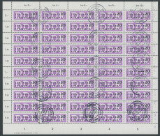 DIENSTMARKEN B D II O, Nicht Ausgegeben: 1957, 20 Pf. Mittelviolettpurpur Im Bogen (50) Mit Ungültig-Stempeln, Mit Druck - Autres & Non Classés