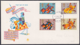 GB Great Britain 1974 Private FDC Famous Men In British History, King Robert Bruce, Henry V, Horse, First Day Cover - Briefe U. Dokumente