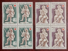 France 1967 Neufs N** Bloc De 2x4 Timbres YT N° 1540 Et 1541 Croix Rouge - Mint/Hinged