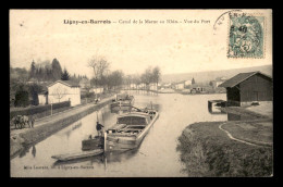 55 - LIGNY-EN-BARROIS - LE CANAL DE LA MARNE AU RHIN  - VUE DU PORT - PENICHE - EDITEUR MELLE LAURENT - Ligny En Barrois
