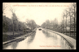 55 - LIGNY-EN-BARROIS - LE CANAL DE LA MARNE AU RHIN - PENICHE - EDITEUR IMPRIMERIE MEUSIENNE - Ligny En Barrois