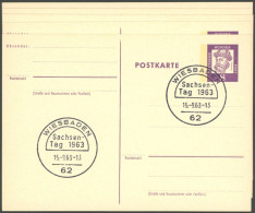 GANZSACHEN P 73 BRIEF, 1962, 8 Pf. Gutenberg, In Grotesk-Schrift, 5 Postkarten Leer Gestempelt Mit Verschiedenen Sonders - Autres & Non Classés