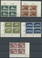 FREIE STADT DANZIG 284-88  VB **, 1938, Schiffe In Eckrandviererblocks, Postfrischer Prachtsatz, Mi. (260.-) - Mint