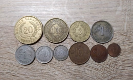 Finland Set Of 10 Coins 20+10+5+2*1 Markka 50+25+10+5+1 Penni 1921-1939 - Finlande