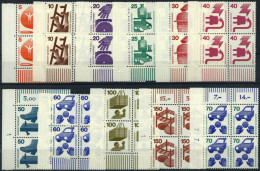 BUNDESREPUBLIK 694-703,773  VB **, 1971/3, Unfallverhütung In Viererblocks Aus Der Bogenecke, Teils Mit Druckereizeichen - Unused Stamps