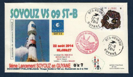 KOUROU 22 Août 2014, Lancement SOYOUZ , VS09 ST-B, Satellites  Galileo FOC FM1, Galileo FOC FM2, - South America