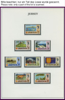 JERSEY **, Postfrische Sammlung Jersey Von 1969-94 Auf Falzlosseiten, Bis Auf Wenige Freimarken Komplett, Prachterhaltun - Jersey