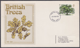 GB Great Britain 1973 Private FDC British Trees, Tree, The Oak, First Day Cover - Briefe U. Dokumente