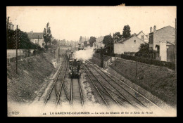 92 - LA GARENNE-COLOMBES - TRAIN SUR LA LIGNE DE CHEMIN DE FER ET ALLEE DU NORD - La Garenne Colombes