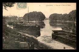 92 - ASNIERES - VUE SUR LE PONT DE CLICHY - PENICHE A QUAI - Asnieres Sur Seine