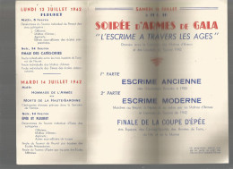 TOULOUSE 1942 : SEMAINE DE L ARMEE : PROGRAMME GENERAL DU TOURNOI D ESCRIME - Programmes