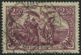 Dt. Reich 115d O, 1920, 2.50 M. Dkl`purpur, Pracht, Gepr. Infla, Mi. 250.- - Oblitérés