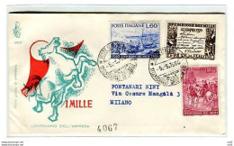 Italia FDC Venetia 1960 Cent. Spedizione Dei Mille  Viaggiata Racc. Per L'Italia - FDC