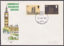 GB Great Britain 1973 Private FDC Commonwealth Parliamentary Conference, London, Westminster, First Day Cover - Covers & Documents