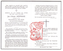 DP Jan Viktor Hofmans ° Ossel Brussegem Merchtem 1903 † 1961 X Maria Cath. Van Hove // De Ridder Verherbruggen Aerts - Images Religieuses