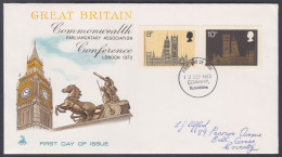 GB Great Britain 1973 Private FDC Commonwealth Parliamentary Conference, London, Westminster, Horse, Horses Statue Cover - Lettres & Documents