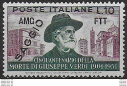 1951 Trieste A Giuseppe Verdi Lire 10 "SAGGIO" MNH - Non Classés