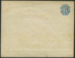 WÜRTTEMBERG U 2IAb BRIEF, 1862, 6 Kr. Hellblau, Großer Unregelmäßiger Überdruck, Klappenstempel 1, Format A, Ungebraucht - Postal  Stationery