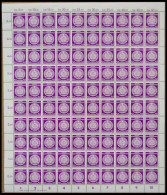 DIENSTMARKEN A D 26XII **, 1954, 50 Pf. Dkl`purpur Im Bogen (100) Mit Druckvermerk, Postfrisch, Pracht, Mi. 321.- - Autres & Non Classés