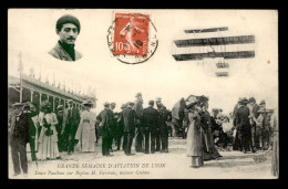AVIATION - GRANDE SEMAINE D'AVIATION LYON (RHONE) - PAULHAN SUR BIPLAN FARMAN, MOTEUR GNOME - ....-1914: Précurseurs