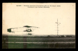 AVIATION - REIMS (MARNE) - GRANDE SEMAINE D'AVIATION AOUT 1909 - COEKBURN SUR BIPLAN FARMAN - ....-1914: Précurseurs
