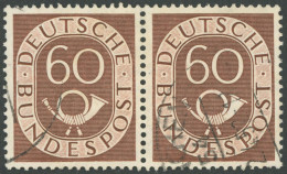 BUNDESREPUBLIK 135  Paar O, 1951, 60 Pf. Posthorn Im Waagerechten Paar, Normale Zähnung, Pracht, Mi. 250.- - Other & Unclassified