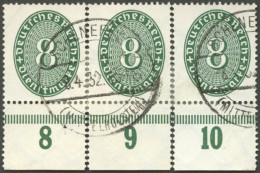 DIENSTMARKEN D 116b O, 1927, 8 Pf. Dkl`opalgrün, 3 Werte Mit Unterrand, Pracht, Mi. (105.-) - Officials